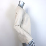 Nili Lotan Cashmere Ribbed-Cuff Raglan Sweater Off-White Size Small