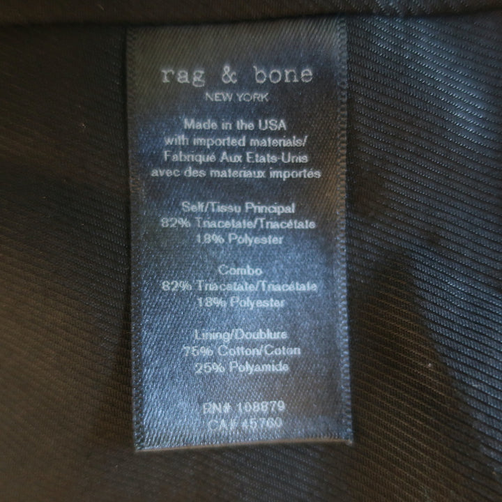 Rag &amp; Bone Slade Blazer Black Crepe Size 0 Single Breasted Jacket