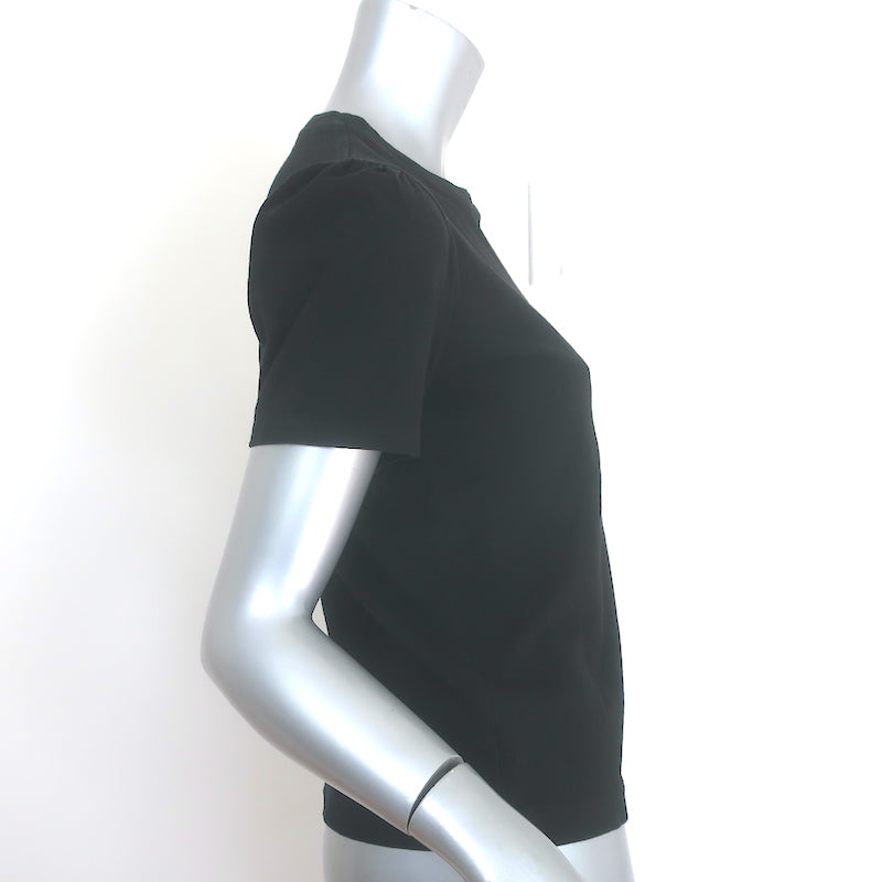 Citizens Of Humanity Hannah Puff Sleeve T-Shirt Black Cotton Size Extra Small