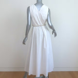 Nanushka Lilith Belted Maxi Wrap Dress White Cotton Size Extra Small