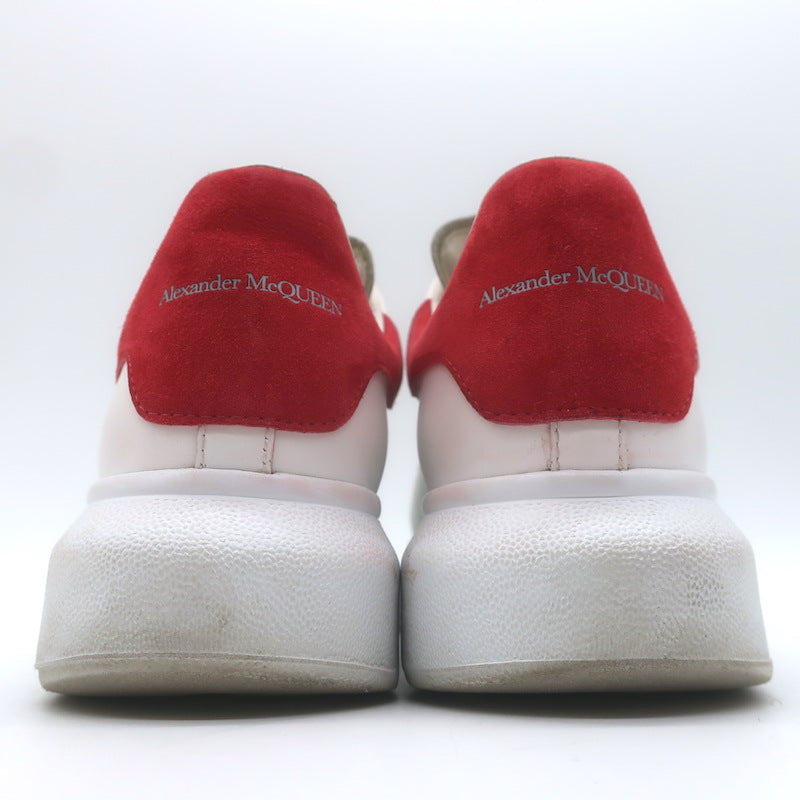Alexander McQueen Oversized Sneakers White Leather &amp; Red Suede Size 37.5