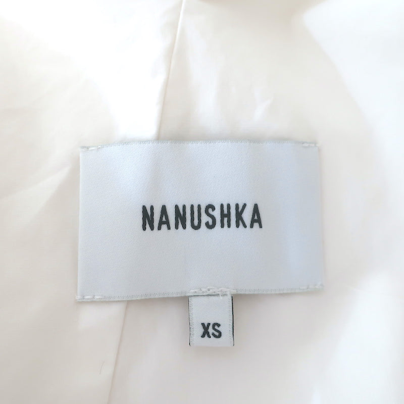 Nanushka Lilith Belted Maxi Wrap Dress White Cotton Size Extra Small