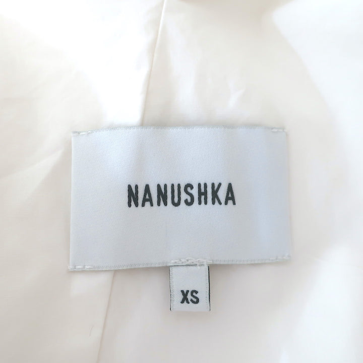 Nanushka Lilith Belted Maxi Wrap Dress White Cotton Size Extra Small