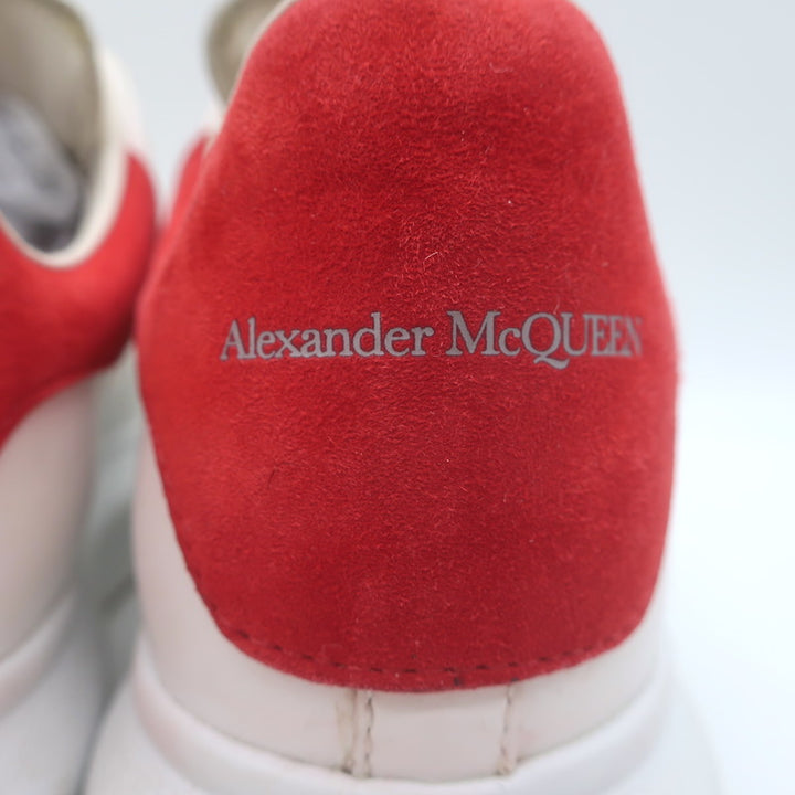 Alexander McQueen Oversized Sneakers White Leather &amp; Red Suede Size 37.5