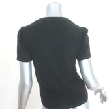 Citizens Of Humanity Hannah Puff Sleeve T-Shirt Black Cotton Size Extra Small