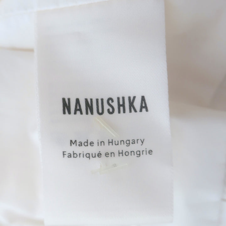Nanushka Lilith Belted Maxi Wrap Dress White Cotton Size Extra Small