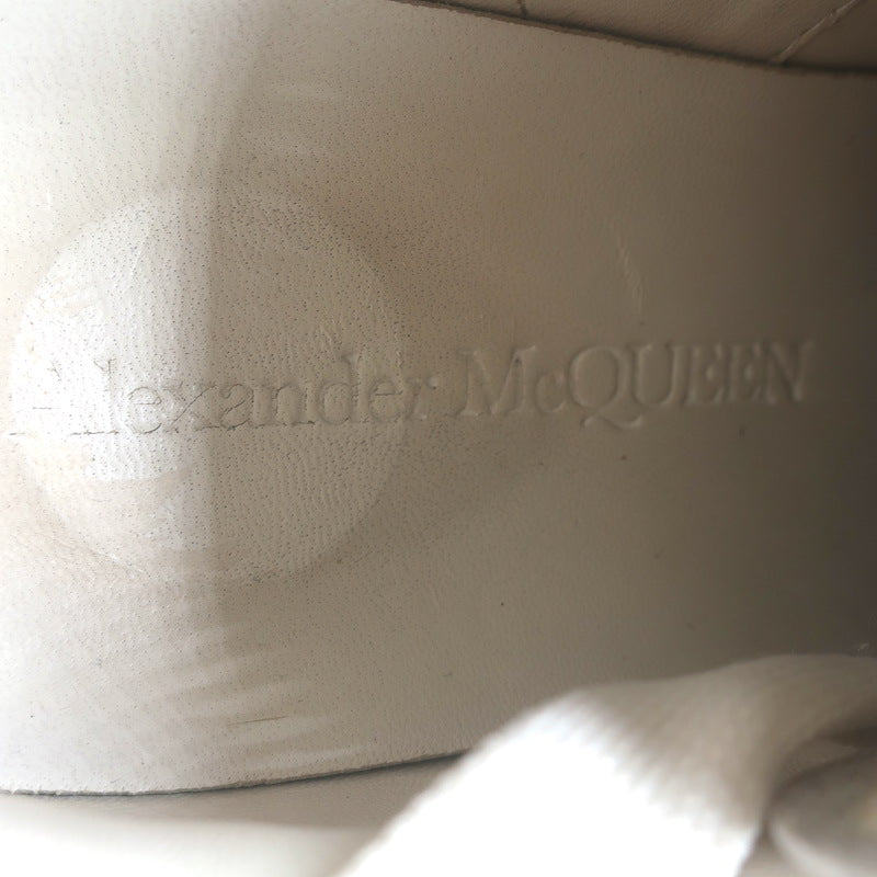 Alexander McQueen Oversized Sneakers White Leather &amp; Red Suede Size 37.5