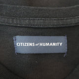 Citizens Of Humanity Hannah Puff Sleeve T-Shirt Black Cotton Size Extra Small