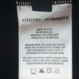 Citizens Of Humanity Hannah Puff Sleeve T-Shirt Black Cotton Size Extra Small