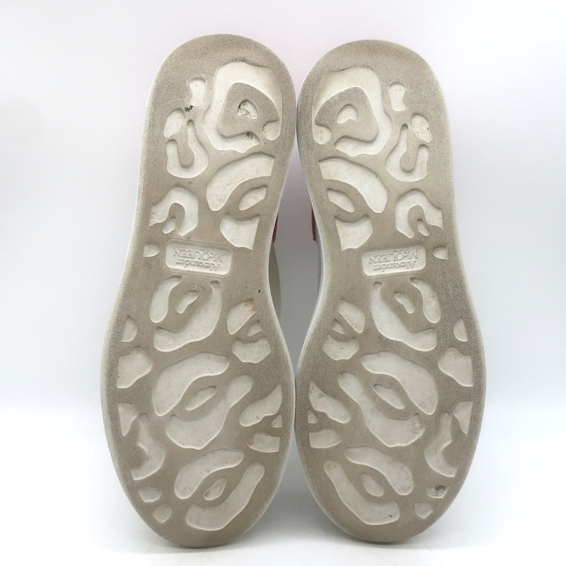 Alexander McQueen Oversized Sneakers White Leather &amp; Red Suede Size 37.5