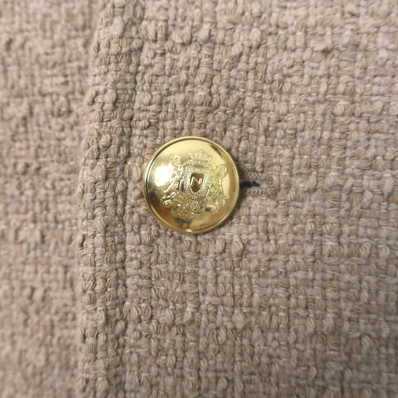 Nili Lotan Paloma Boucle Tweed Jacket Camel Cotton-Blend Size Extra Small
