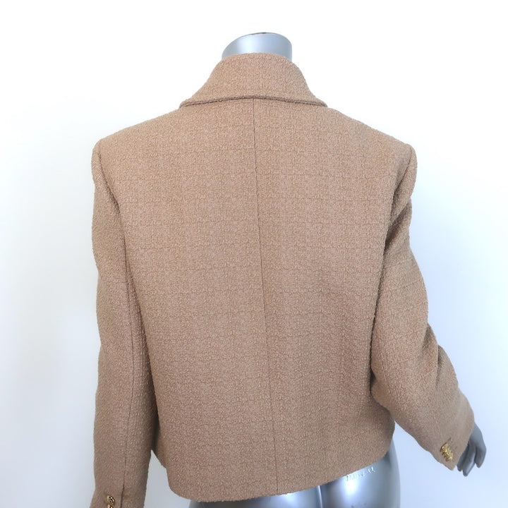 Nili Lotan Paloma Boucle Tweed Jacket Camel Cotton-Blend Size Extra Small