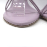 Cult Gaia Soleil Bamboo-Heel Ankle Wrap Sandals Lavender Leather Size 38