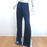 Jonathan Simkhai Side-Slit Track Pants Navy Stretch Sateen Size 8 NEW