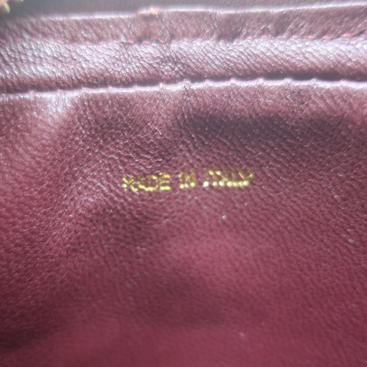 Vintage Chanel 1987 Quilted Lizard Skin Tassel Camera Bag Burgundy Crossbody