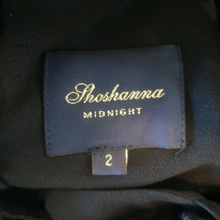 Shoshanna Midnight Guipure Lace Gown Black Size 2 Cap Sleeve Maxi Dress