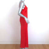 AllSaints Hera Maxi Slip Dress Red Satin Size Large