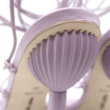 Cult Gaia Soleil Bamboo-Heel Ankle Wrap Sandals Lavender Leather Size 38