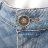 Chanel Diamond-Check Skinny Jeans Light Blue Stretch Denim Size 38
