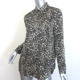 Equipment Reese Shirt Leopard Print Silk Size Extra Small Long Sleeve Blouse