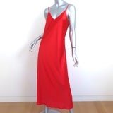 AllSaints Hera Maxi Slip Dress Red Satin Size Large