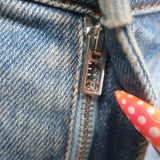 Chanel Diamond-Check Skinny Jeans Light Blue Stretch Denim Size 38