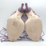 Cult Gaia Soleil Bamboo-Heel Ankle Wrap Sandals Lavender Leather Size 38