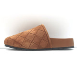 Bottega Veneta Reggie platform mules in caramel intrecciato suede, pre-owned, lightly worn luxury pair