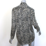 Equipment Reese Shirt Leopard Print Silk Size Extra Small Long Sleeve Blouse