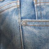 Chanel Diamond-Check Skinny Jeans Light Blue Stretch Denim Size 38