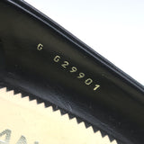 Chanel CC Gold-Tipped Heel Cap Toe Pumps Black Leather Size 37.5