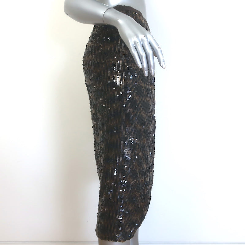 Le Superbe Take It Easy Sequin Wrap Skirt Brown Size 4