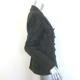 Veronica Beard Miller Plaid Dickey Jacket Forest Green Virgin Wool Size 4