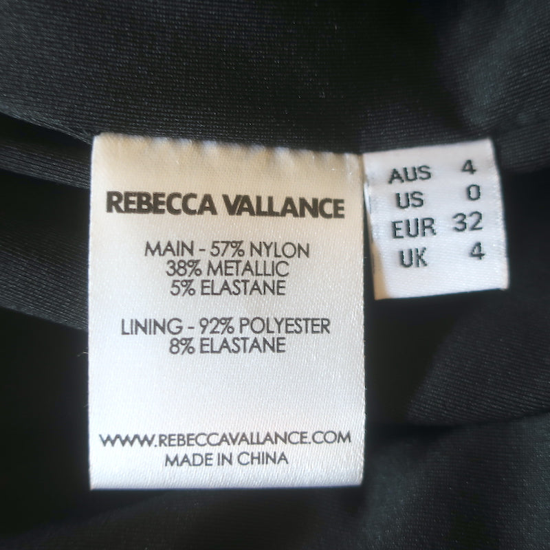 Rebecca Vallance Aisha Metallic Striped Cutout Midi Dress Multicolor Size US 0