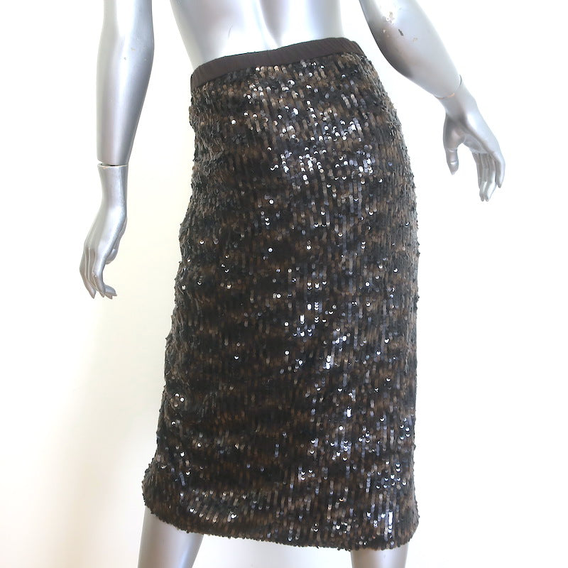 Le Superbe Take It Easy Sequin Wrap Skirt Brown Size 4