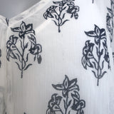 A.L.C. Chantal Balloon Sleeve Blouse White Floral Print Silk Chiffon Size 2