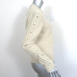 Zadig & Voltaire Morley Jeweled Sweater Ecru Cable Knit Wool Size Extra Small