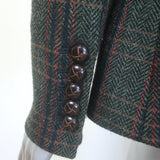 Veronica Beard Miller Plaid Dickey Jacket Forest Green Virgin Wool Size 4