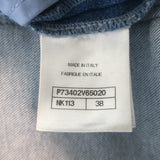 Chanel Diamond-Check Skinny Jeans Light Blue Stretch Denim Size 38