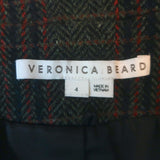 Veronica Beard Miller Plaid Dickey Jacket Forest Green Virgin Wool Size 4