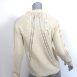 Zadig & Voltaire Morley Jeweled Sweater Ecru Cable Knit Wool Size Extra Small