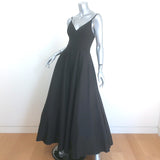 Ieena for Mac Duggal V-Neck Ball Gown Black Crepe Size 0