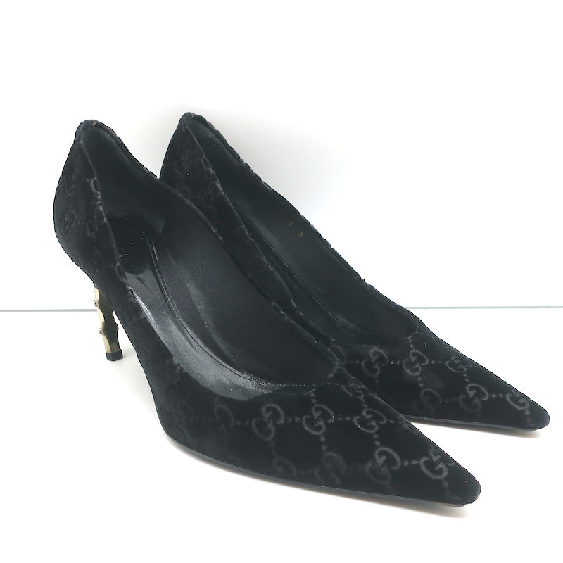 Women's Rhinestone Bow High Heels Black Pointed Toe Slip - Temu