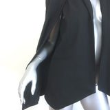Michelle Mason Cape Blazer Black Stretch Suiting Size 2