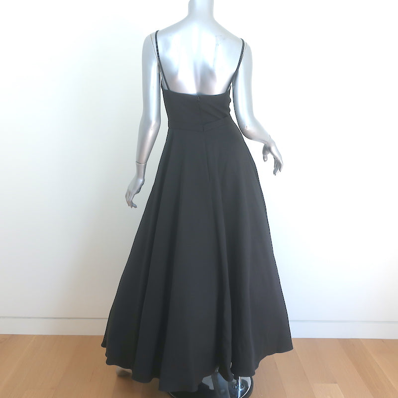 Ieena for Mac Duggal V-Neck Ball Gown Black Crepe Size 0