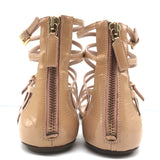 Prada Flat Caged Sandals Beige Patent Leather Size 37.5