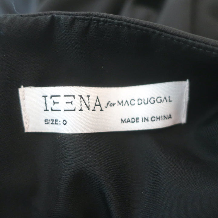 Ieena for Mac Duggal V-Neck Ball Gown Black Crepe Size 0