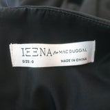 Ieena for Mac Duggal V-Neck Ball Gown Black Crepe Size 0