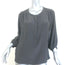 Rag & Bone Popover Blouse Gray Silk Size Small 3/4 Sleeve Top