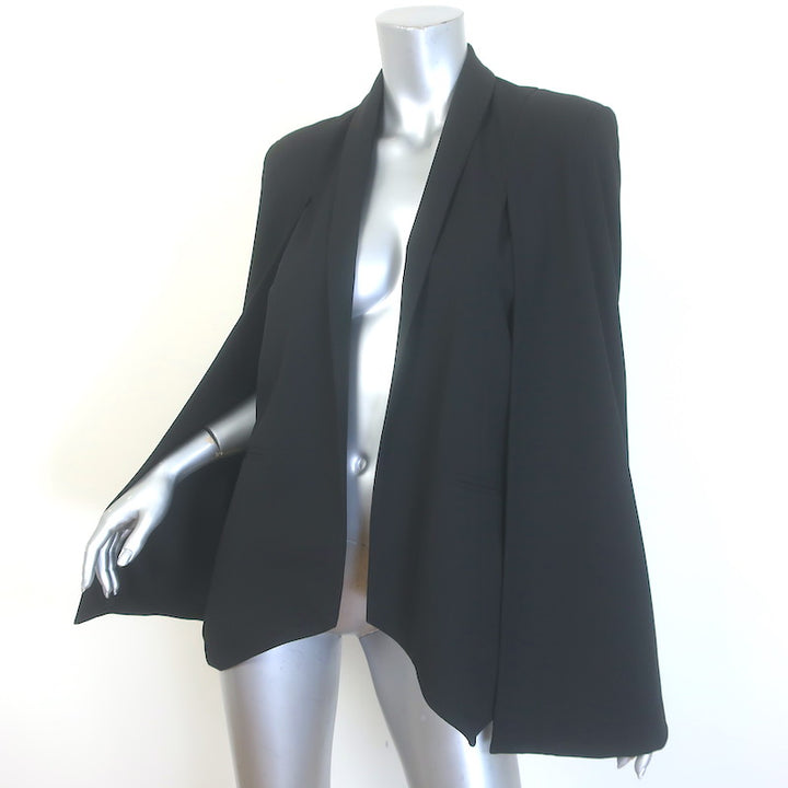 Michelle Mason Cape Blazer Black Stretch Suiting Size 2